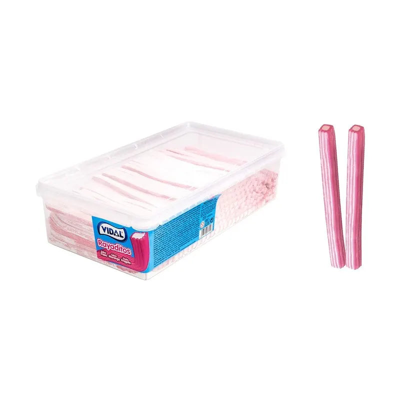 Sticks Fraises Rayés Fourrés (10 Pièces)