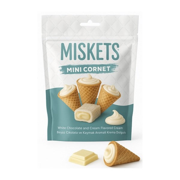 Misket White Chocolate and Cream Cornet 50 Gr x1